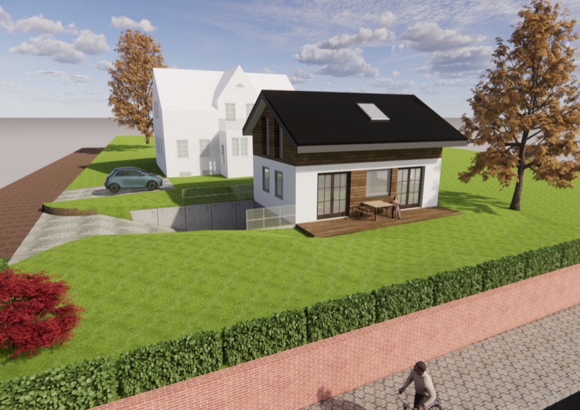 Energetisch optimiertes Einfamilienhaus mit Hanfsteinen und Photovoltaikdach.